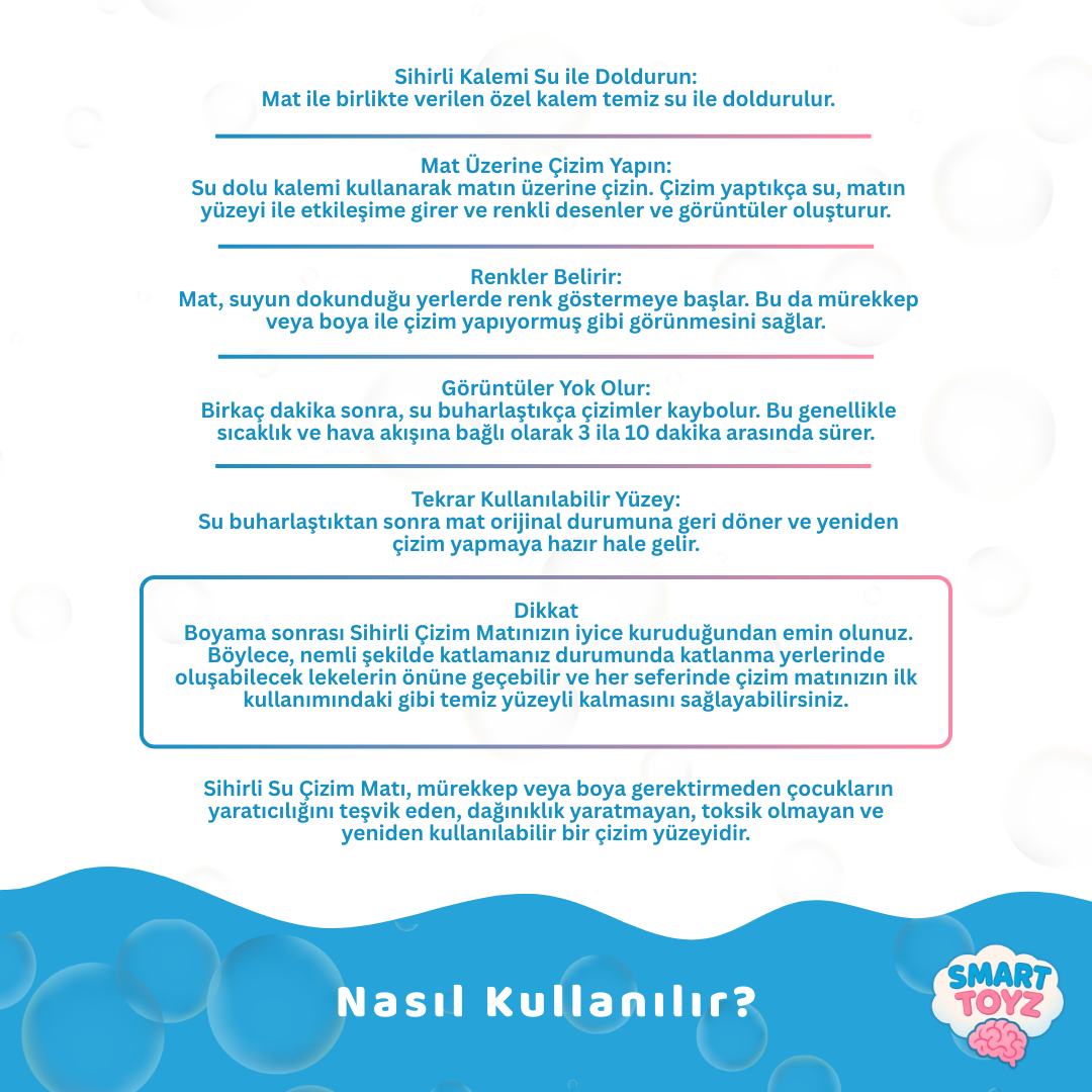 AquaMat Akıllı Çizim Matı Seti 80x60CM