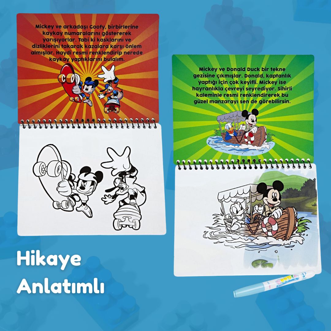 Lisanslı Mickey Mouse Su Kalemli Boyama Kitabı